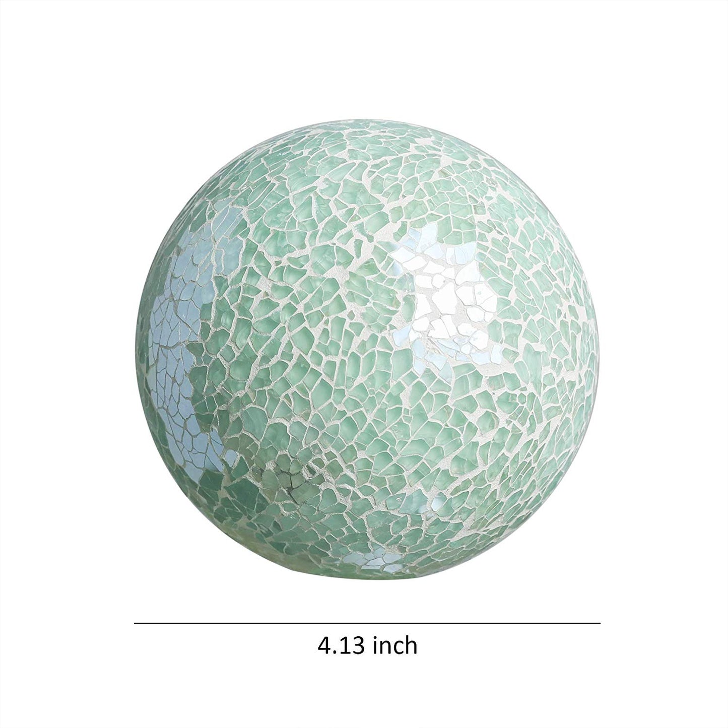 Green glass mosaic decorative ball with handcrafted mosaic surface for tabletop home décor