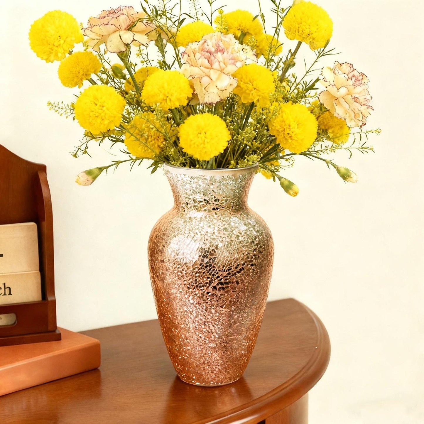Handcrafted Mosaic Glass Flower Vase – Retail Display Decorative Centerpiece for Supermarkets & Stores