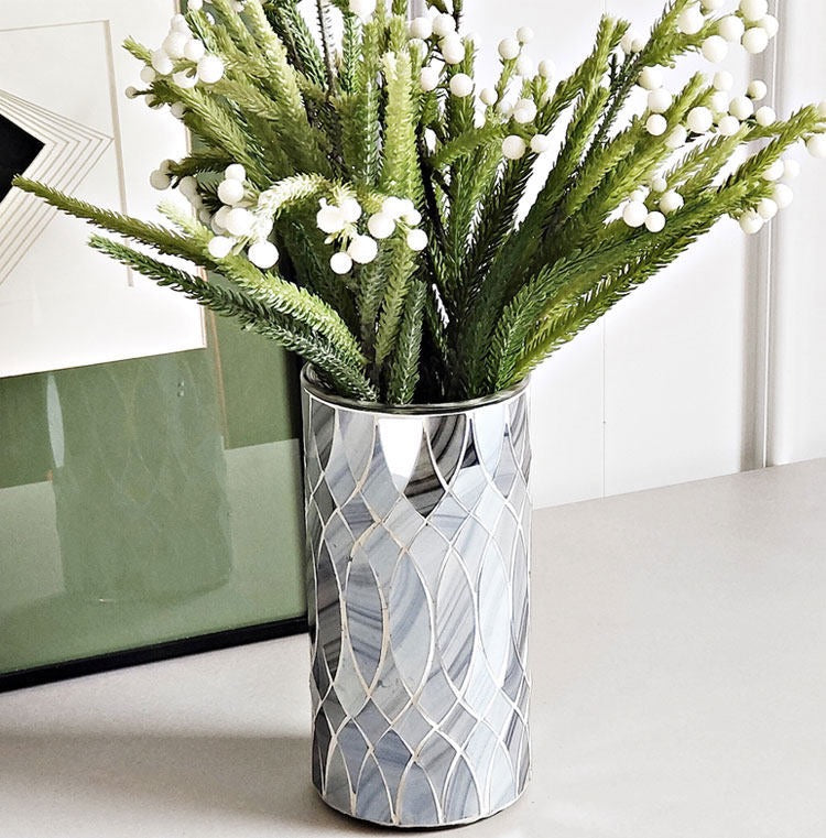 Premium Mosaic Glass Vase – Elegant Centerpiece for Supermarkets, Boutiques & Hospitality