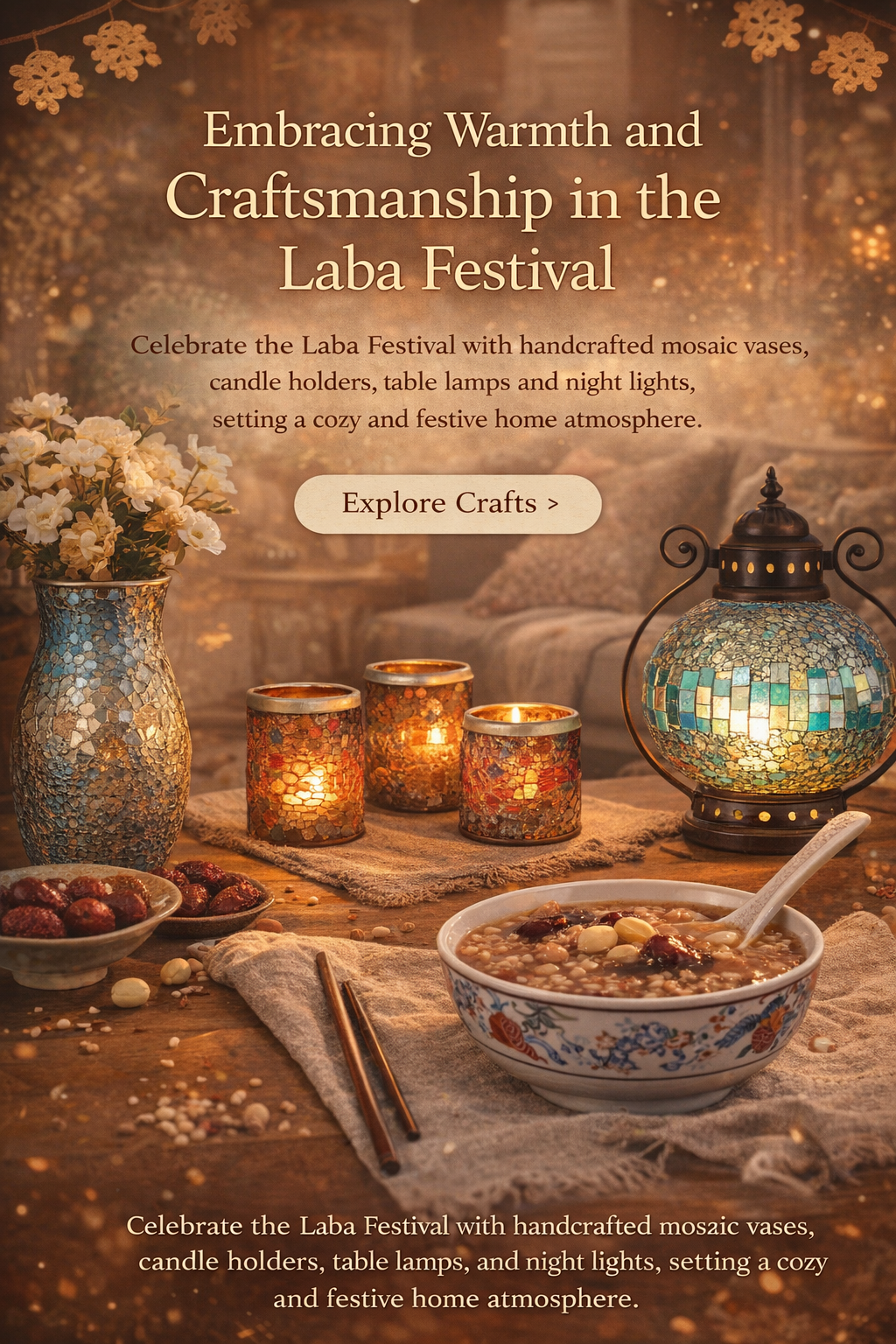 A warm bowl of traditional Laba porridge symbolizing winter comfort and seasonal renewal