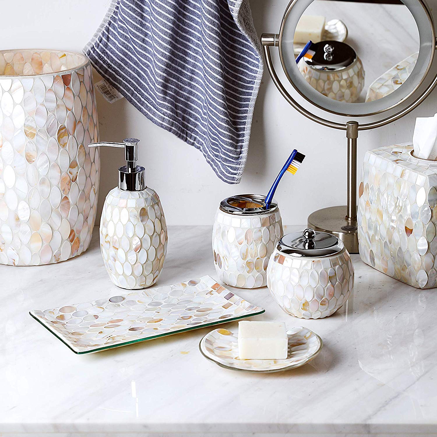 Glass Mosaic Bathroom Accessories Set Wholesale