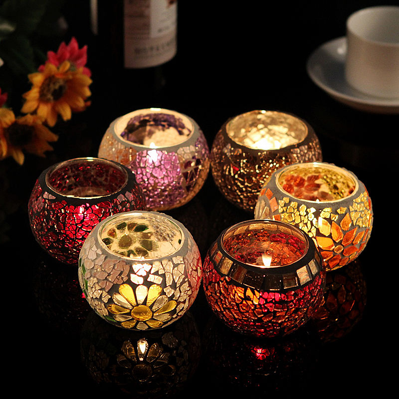Glass Mosaic Candle Holders Wholesale