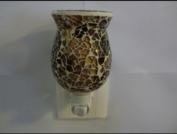 Mosaic Glass Plug-in Fragrance Wax Melt Warmer, Decorative Pluggable Night Light