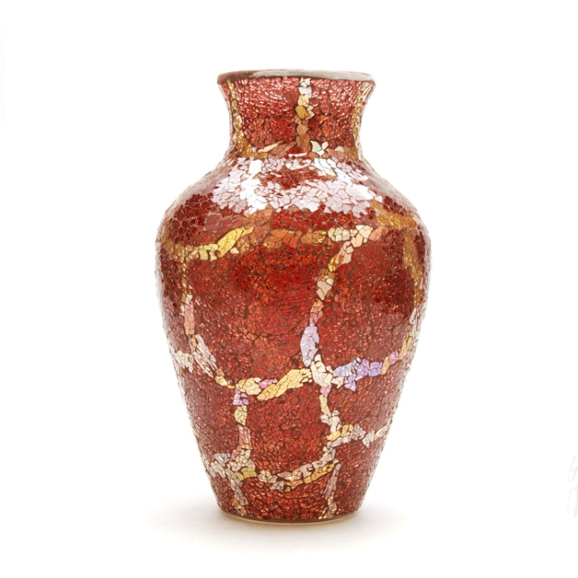 Mosaic Vase, Glass Blue Flower Vases for Centerpieces, Handmade Bud Vase for Wedding Flower Arrangeme, Living Room, Kitchen, Home Decor