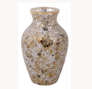 Mosaic Vase, Glass Blue Flower Vases for Centerpieces, Handmade Bud Vase for Wedding Flower Arrangeme, Living Room, Kitchen, Home Decor