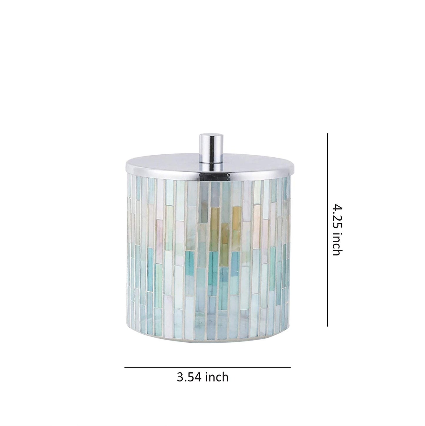 Blue and Gold Double Color Combination Glass Mosaic Bathroom Accessories Set