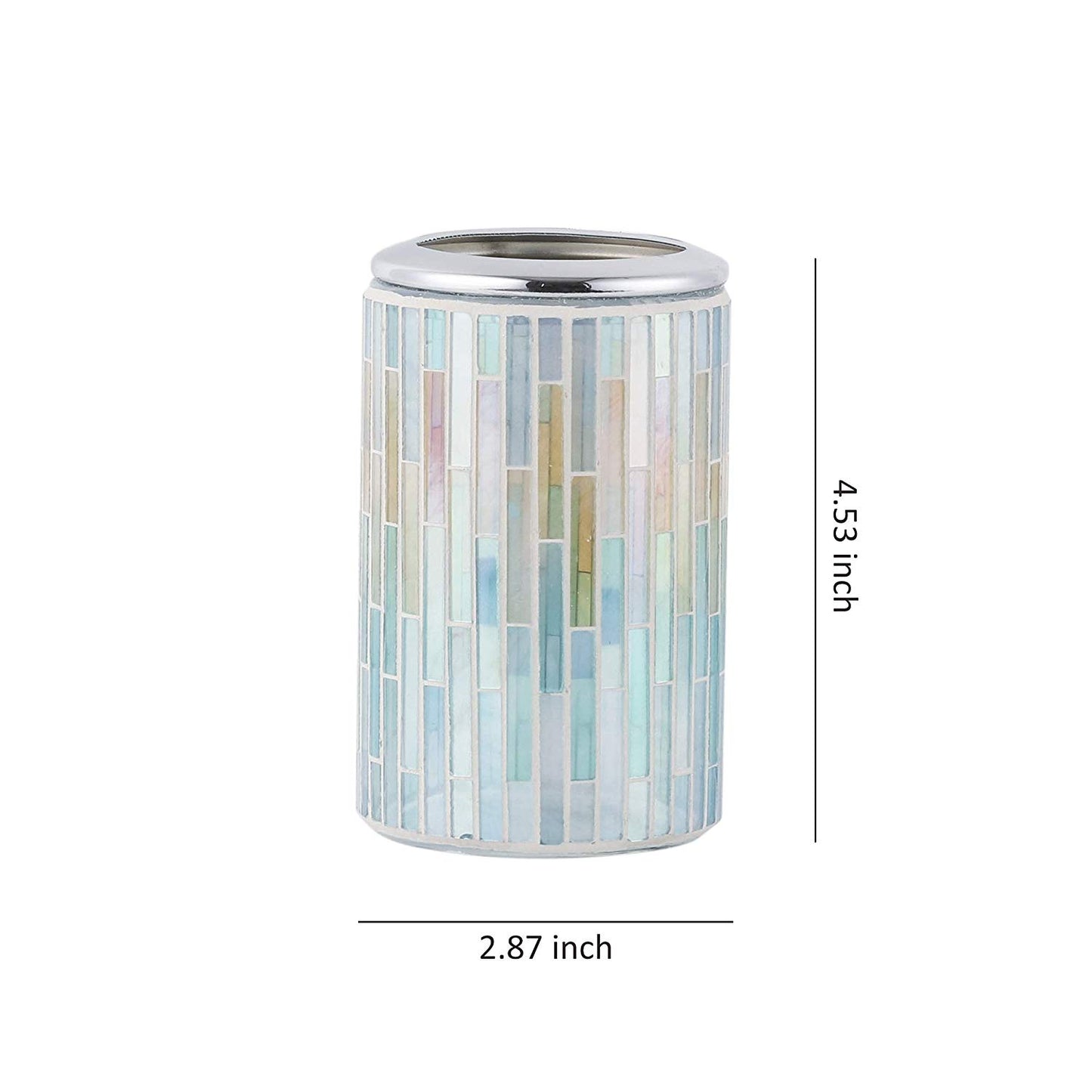 Blue and Gold Double Color Combination Glass Mosaic Bathroom Accessories Set