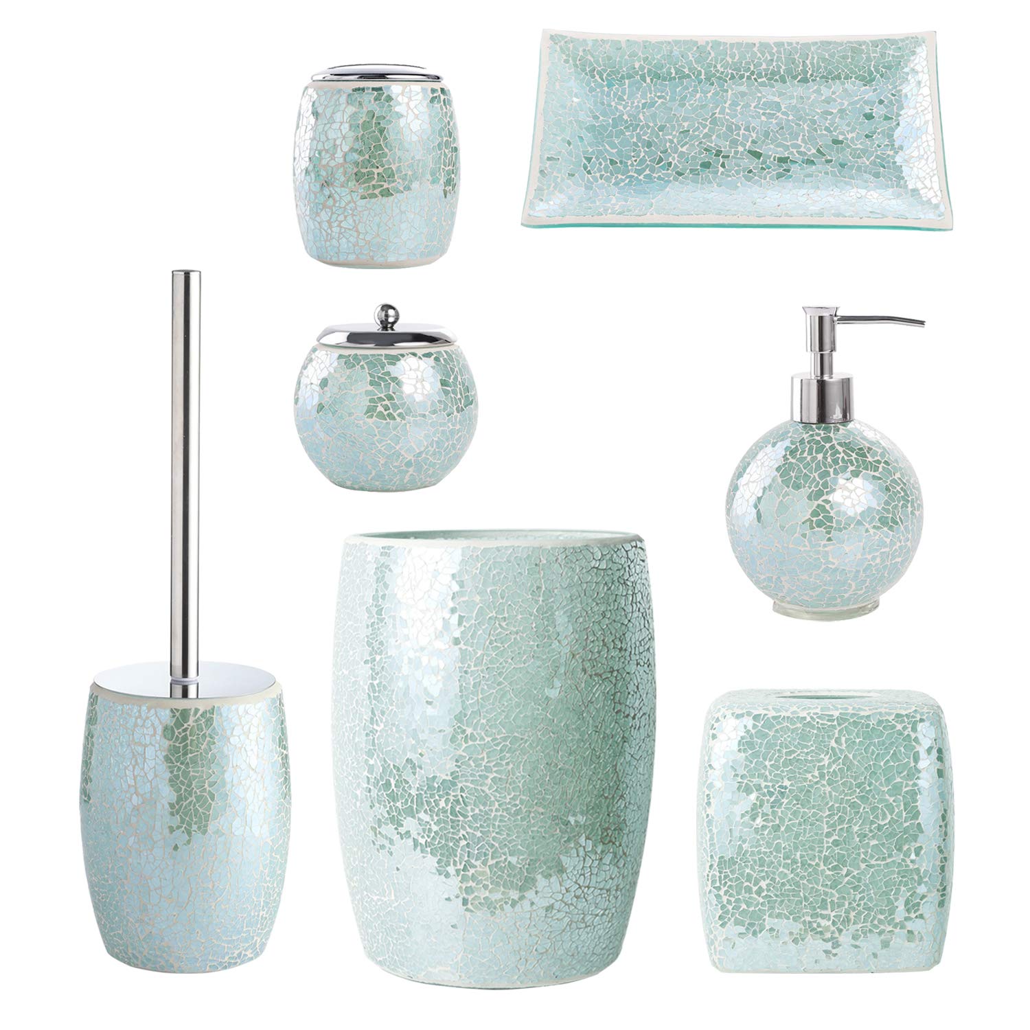 Glass Mosaic Bathroom Accessories set