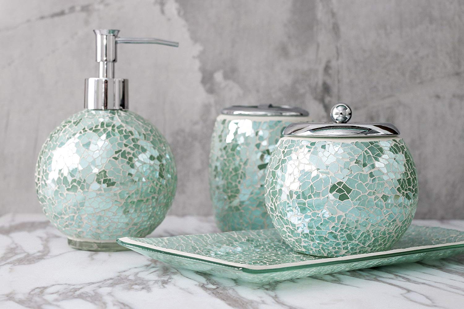 Glass Mosaic Bathroom Accessories set