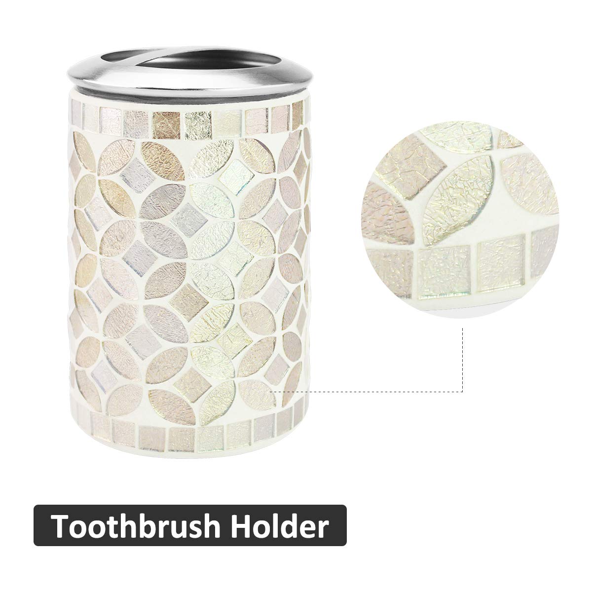 Shiney Grey Tile Handmade Glass Mosaic Bathroom Accessories Set 4 for Wholesale