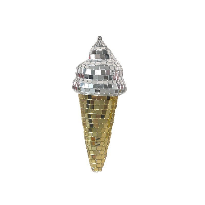 Handcrafted Mosaic Ice Cream Ornament – Hanging Mirror Glass Decoration for Party, Wedding & Room Décor