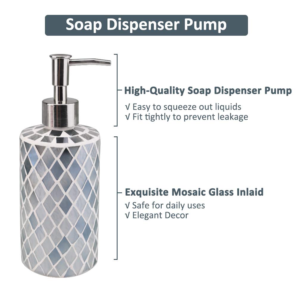 Shiney Grey Tile Handmade Glass Mosaic Bathroom Accessories Set 4 for Wholesale