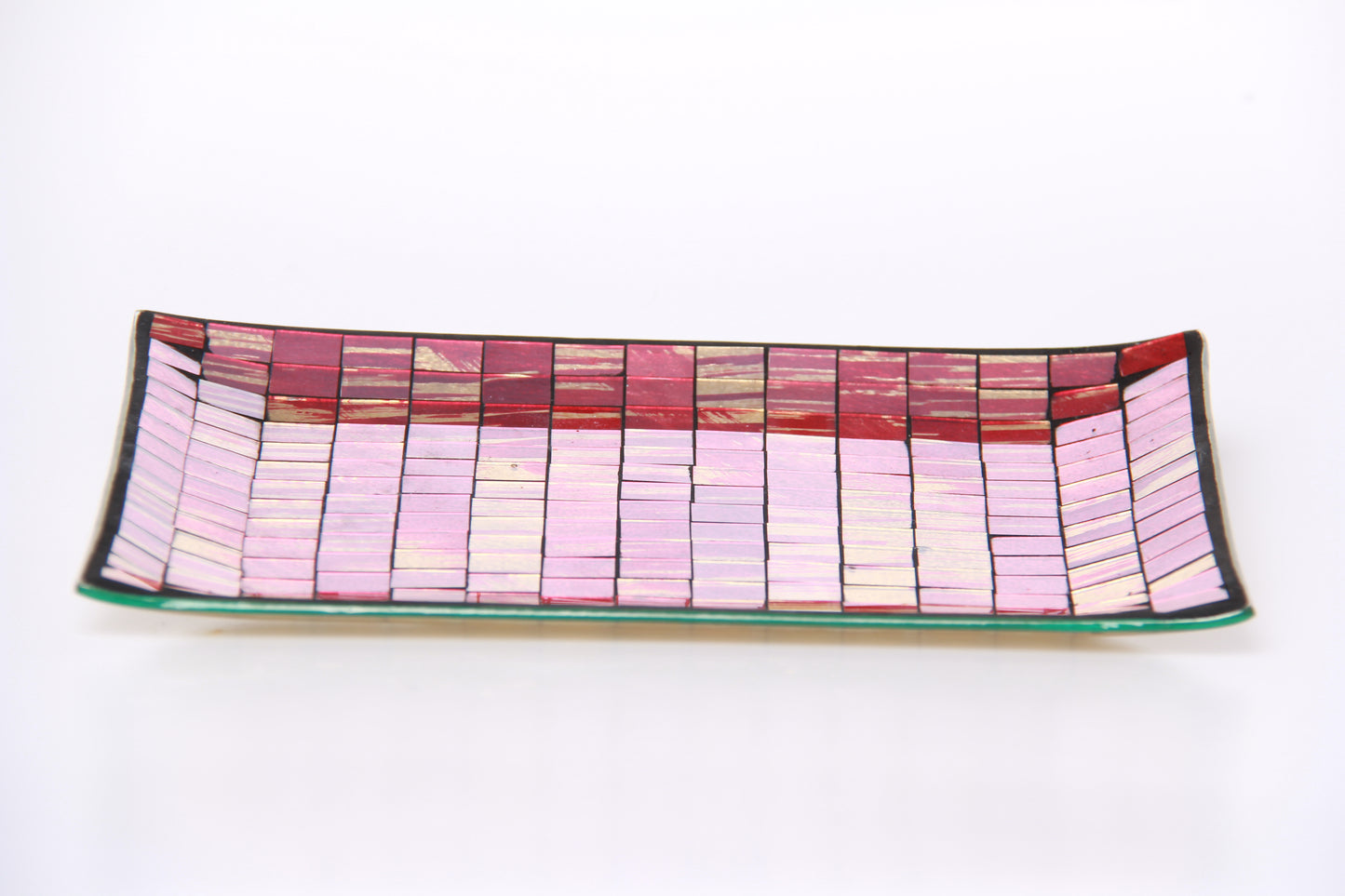 Shiney Red Tile Handmade Red Glass Mosaic Bathroom Accessories Set