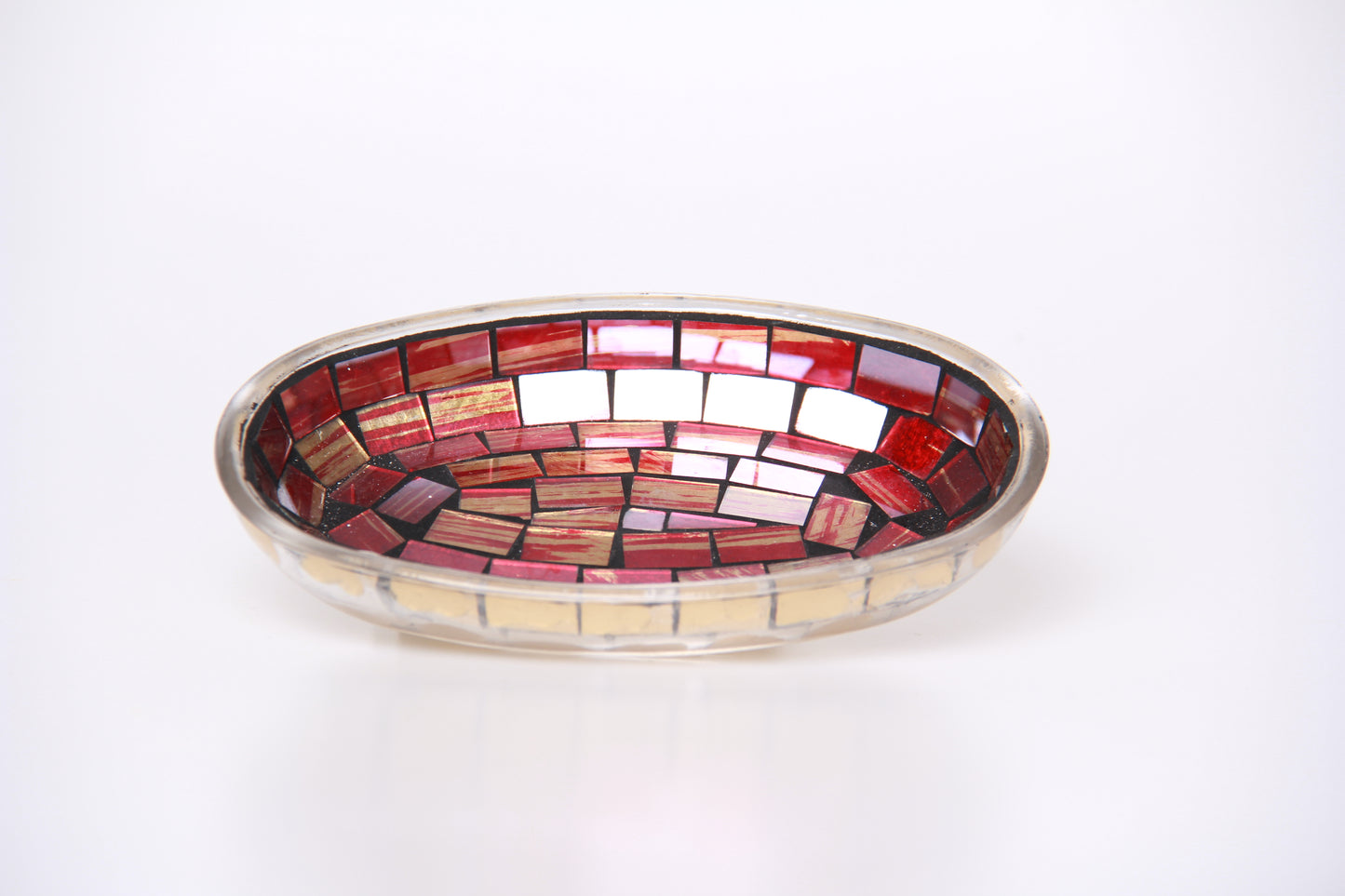 Shiney Red Tile Handmade Red Glass Mosaic Bathroom Accessories Set