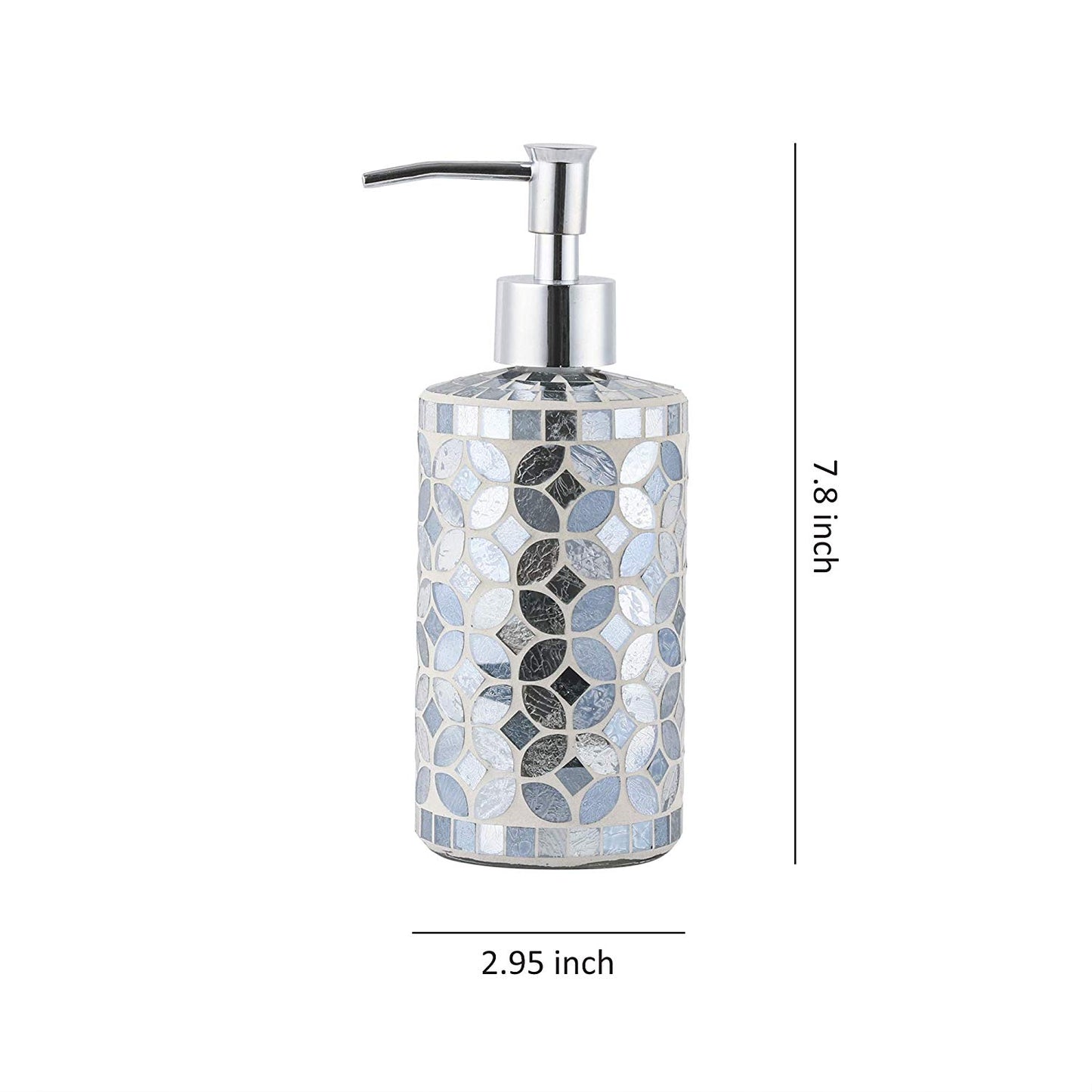 Handmade Silver Glass Mosaic Soap Dispenser