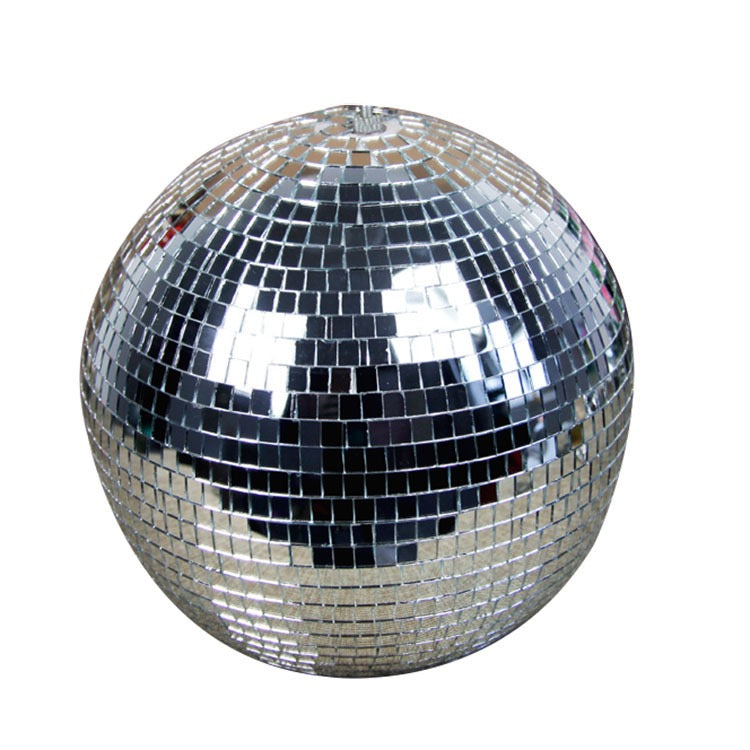 Silver Glass Mosaic Decorative Ball, Handcrafted Reflective Glass Sphere for Home and Retail Décor