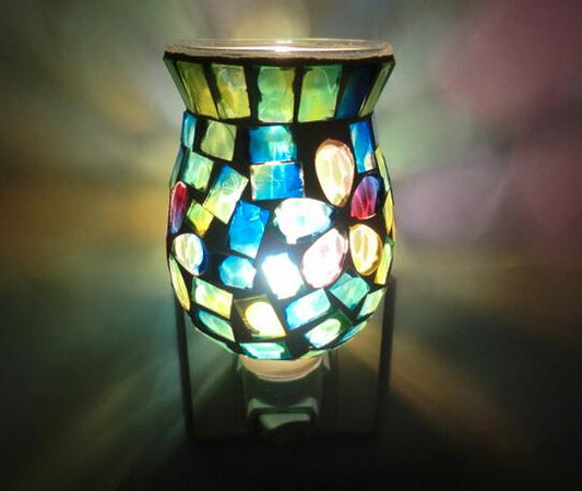 glass mosaic night light

mosaic plug in night light

decorative night light

colorful mosaic lamp

handcrafted glass night light

ambient accent lighting

home décor night light

gift decorative lighting