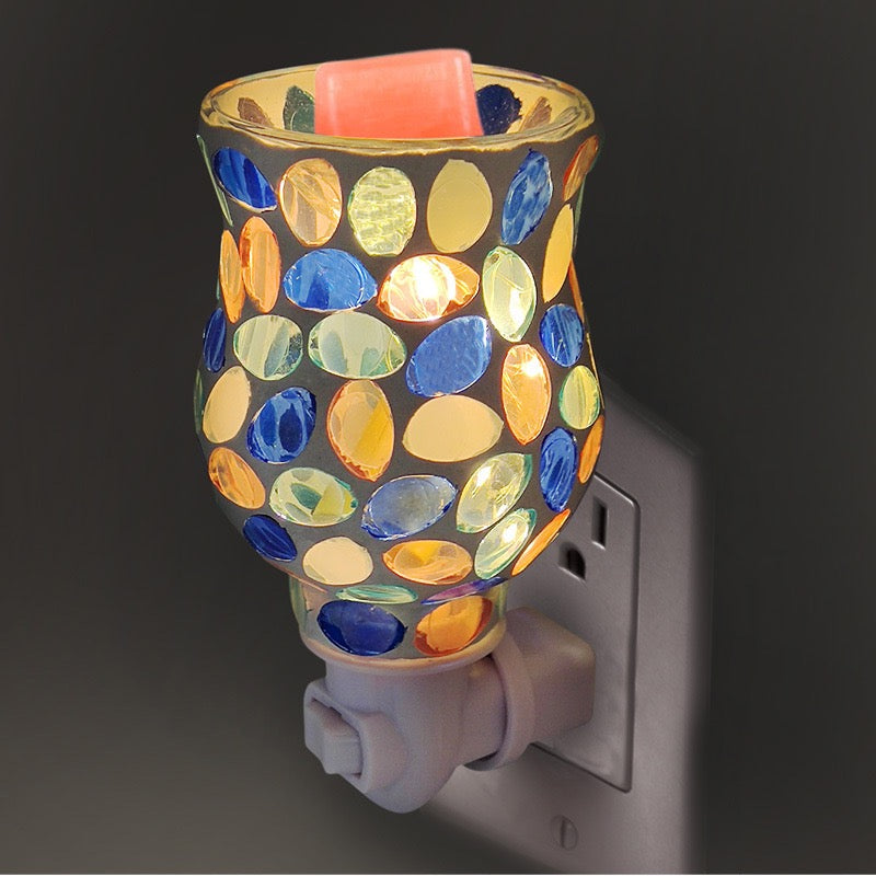 glass mosaic night light

mosaic plug in night light

decorative night light

colorful mosaic lamp

handcrafted glass night light

ambient accent lighting

home décor night light

gift decorative lighting