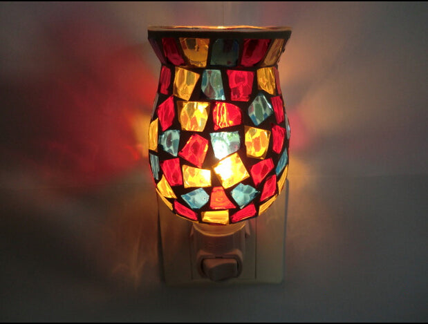 glass mosaic night light

mosaic plug in night light

decorative night light

colorful mosaic lamp

handcrafted glass night light

ambient accent lighting

home décor night light

gift decorative lighting