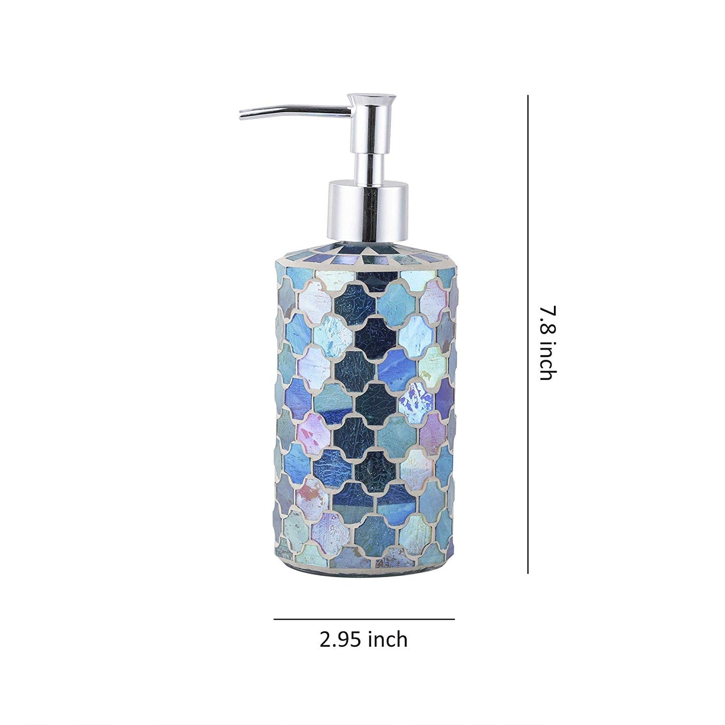Handmade Silver Glass Mosaic Soap Dispenser