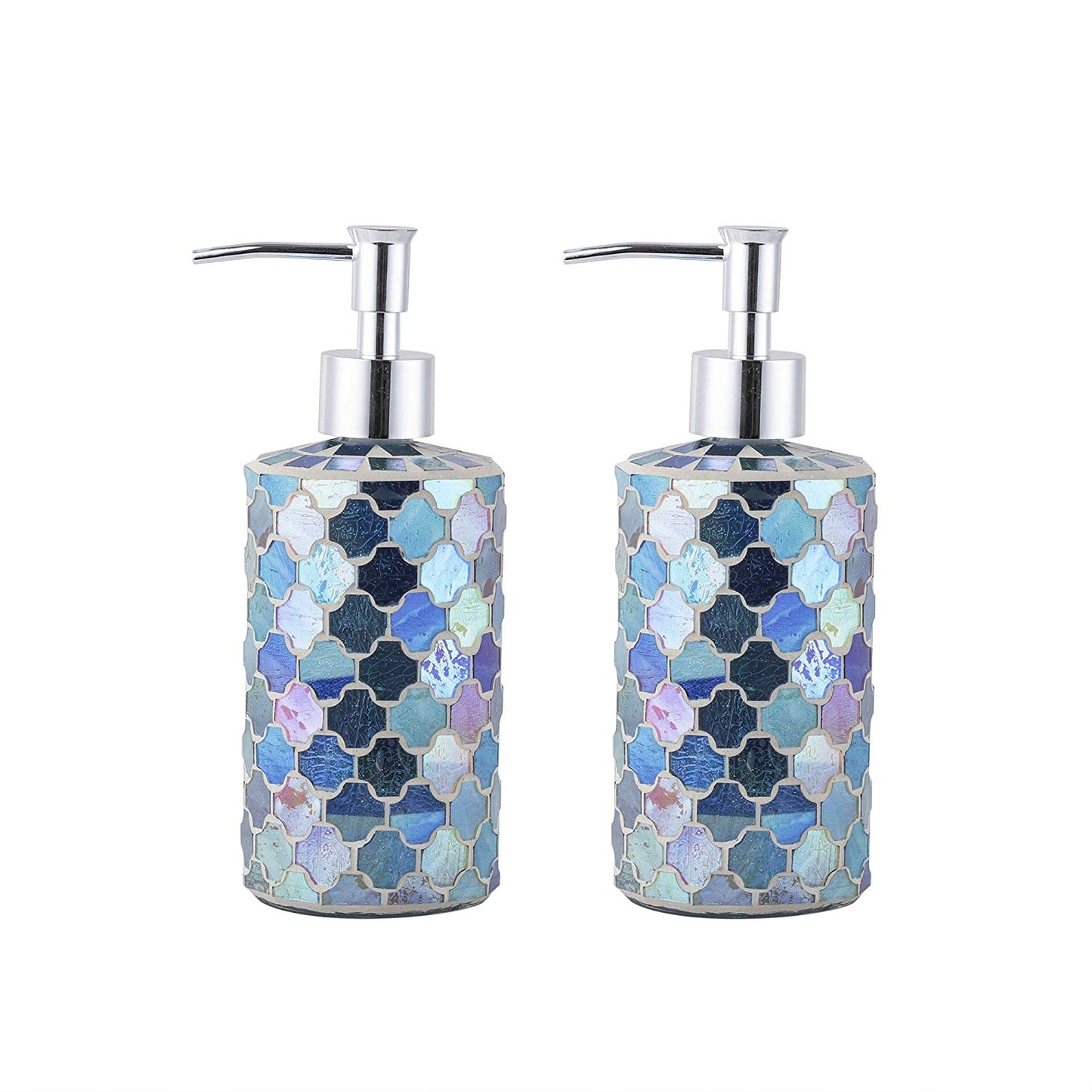 Handmade Silver Glass Mosaic Soap Dispenser