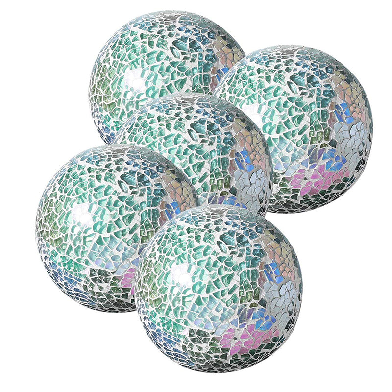 Multicolor glass mosaic decorative ball with artistic handcrafted mosaic pattern