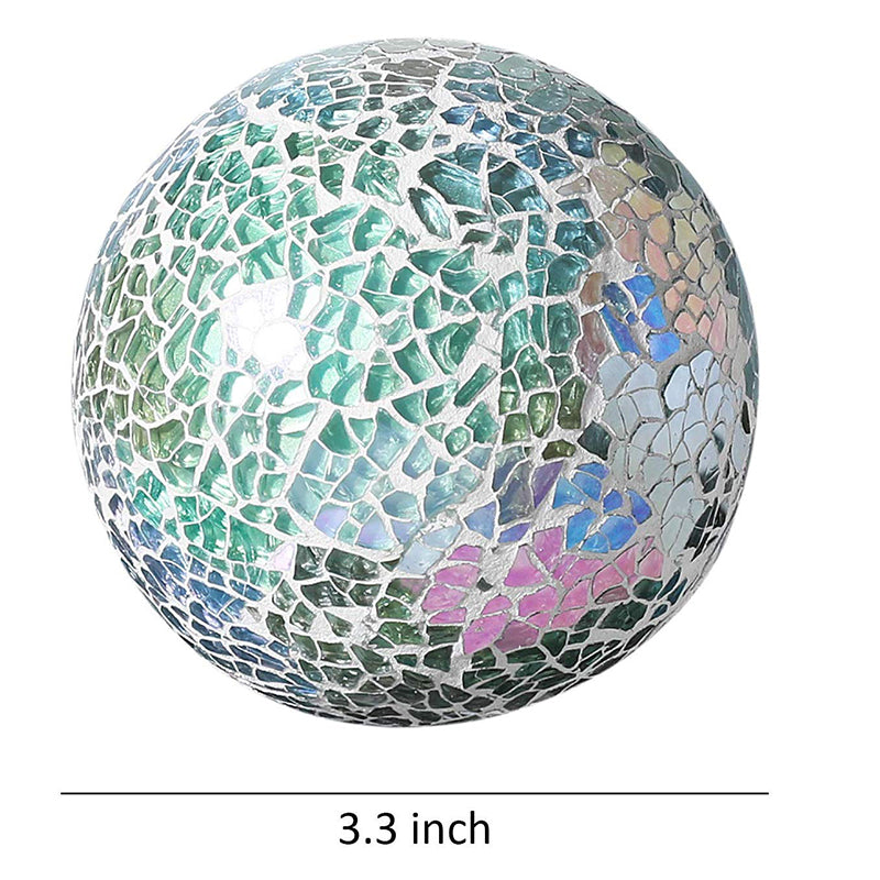 Multicolor glass mosaic decorative ball with artistic handcrafted mosaic pattern