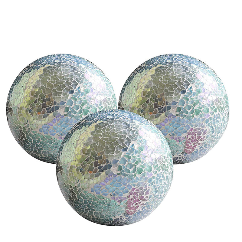Multicolor glass mosaic decorative ball with artistic handcrafted mosaic pattern
