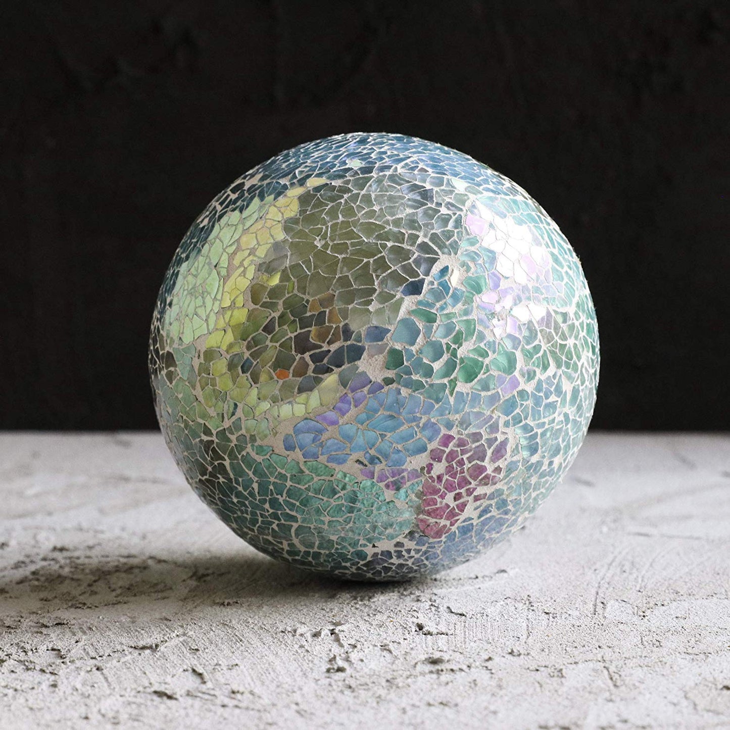 Multicolor glass mosaic decorative ball with artistic handcrafted mosaic pattern