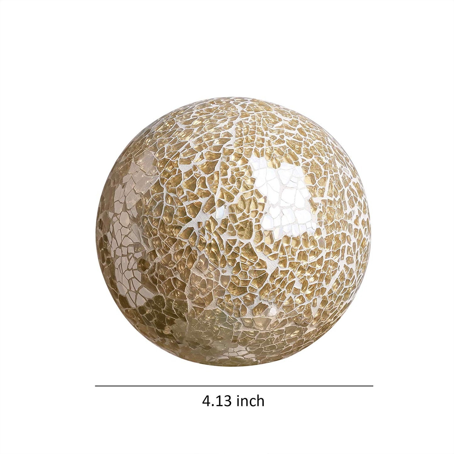 Gold glass mosaic decorative ball with reflective handcrafted surface for luxury home décor