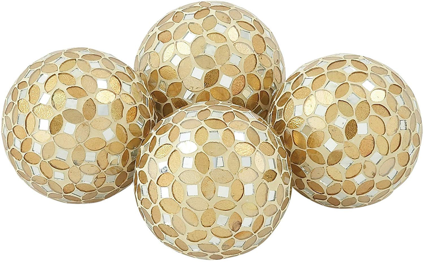 Gold glass mosaic decorative ball with reflective handcrafted surface for luxury home décor