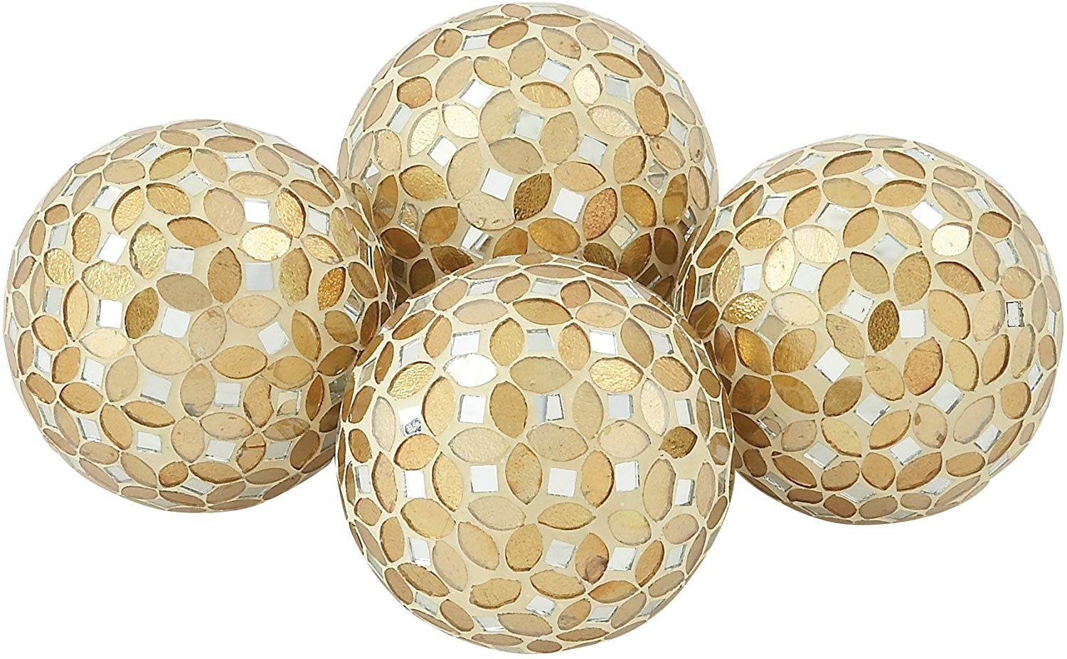 Gold glass mosaic decorative ball with reflective handcrafted surface for luxury home décor