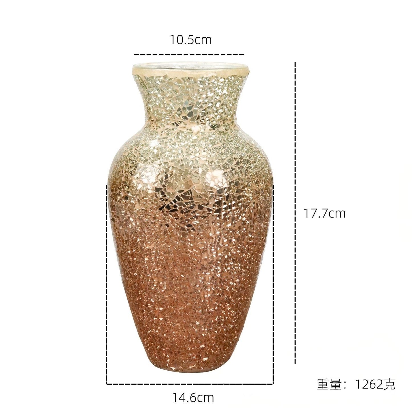 Handcrafted Mosaic Glass Flower Vase – Retail Display Decorative Centerpiece for Supermarkets & Stores