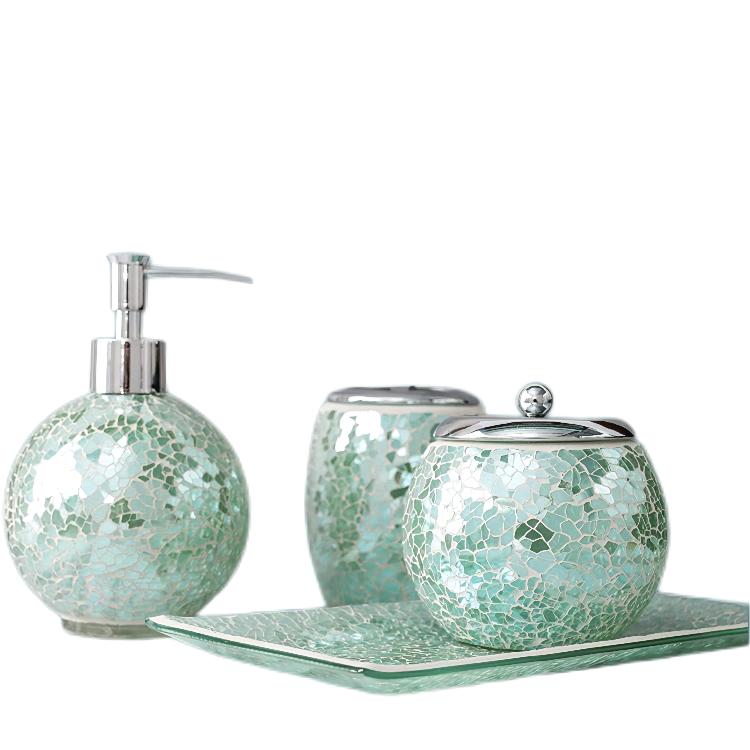 handmade glass mosaic bathroom accessories