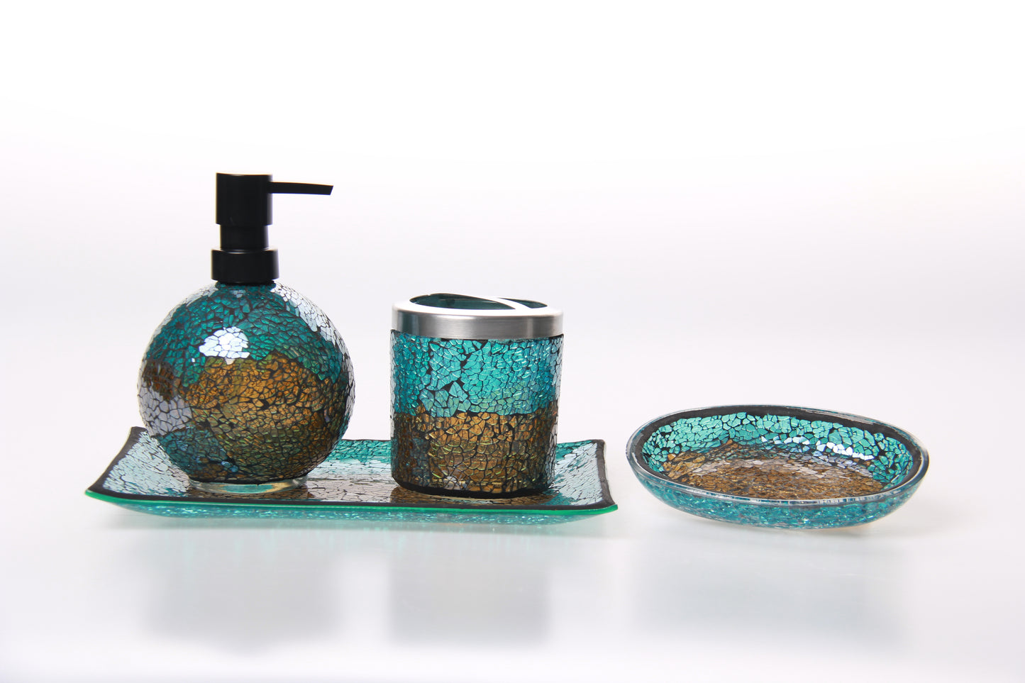 handmade glass mosaic bathroom accessories