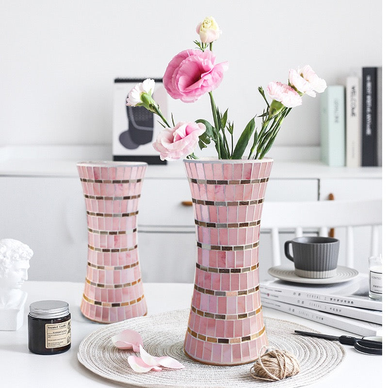 Handmade Mosaic Glass Vase – Centerpiece & Decorative Accent for Hotels, Restaurants & Events