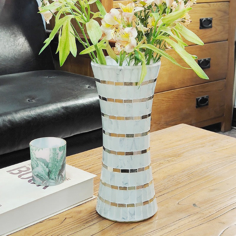 Handmade Mosaic Glass Vase – Centerpiece & Decorative Accent for Hotels, Restaurants & Events
