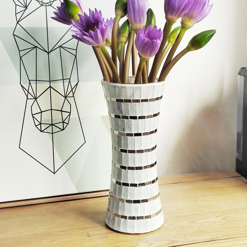 Handmade Mosaic Glass Vase – Centerpiece & Decorative Accent for Hotels, Restaurants & Events