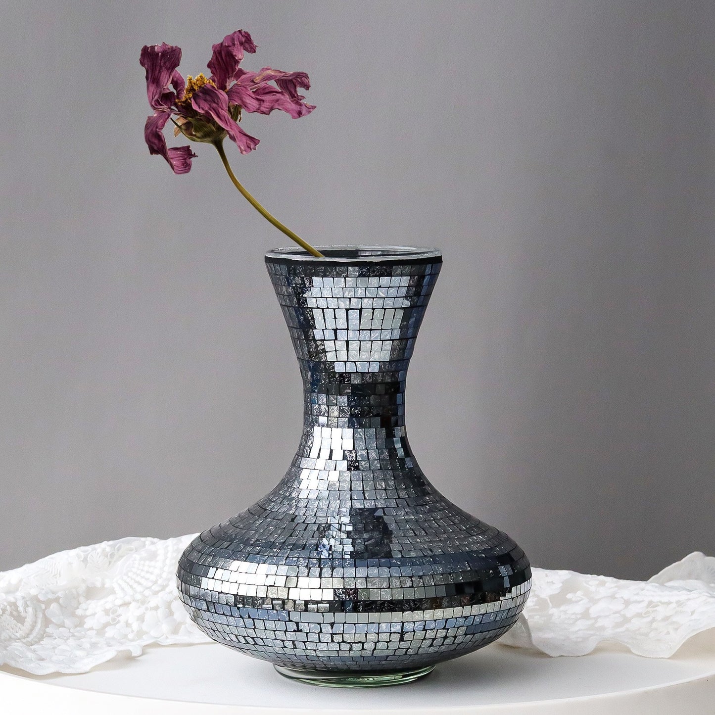Reflective Mosaic Glass Flower Vase – Ideal for Bulk Orders & Retail Displays