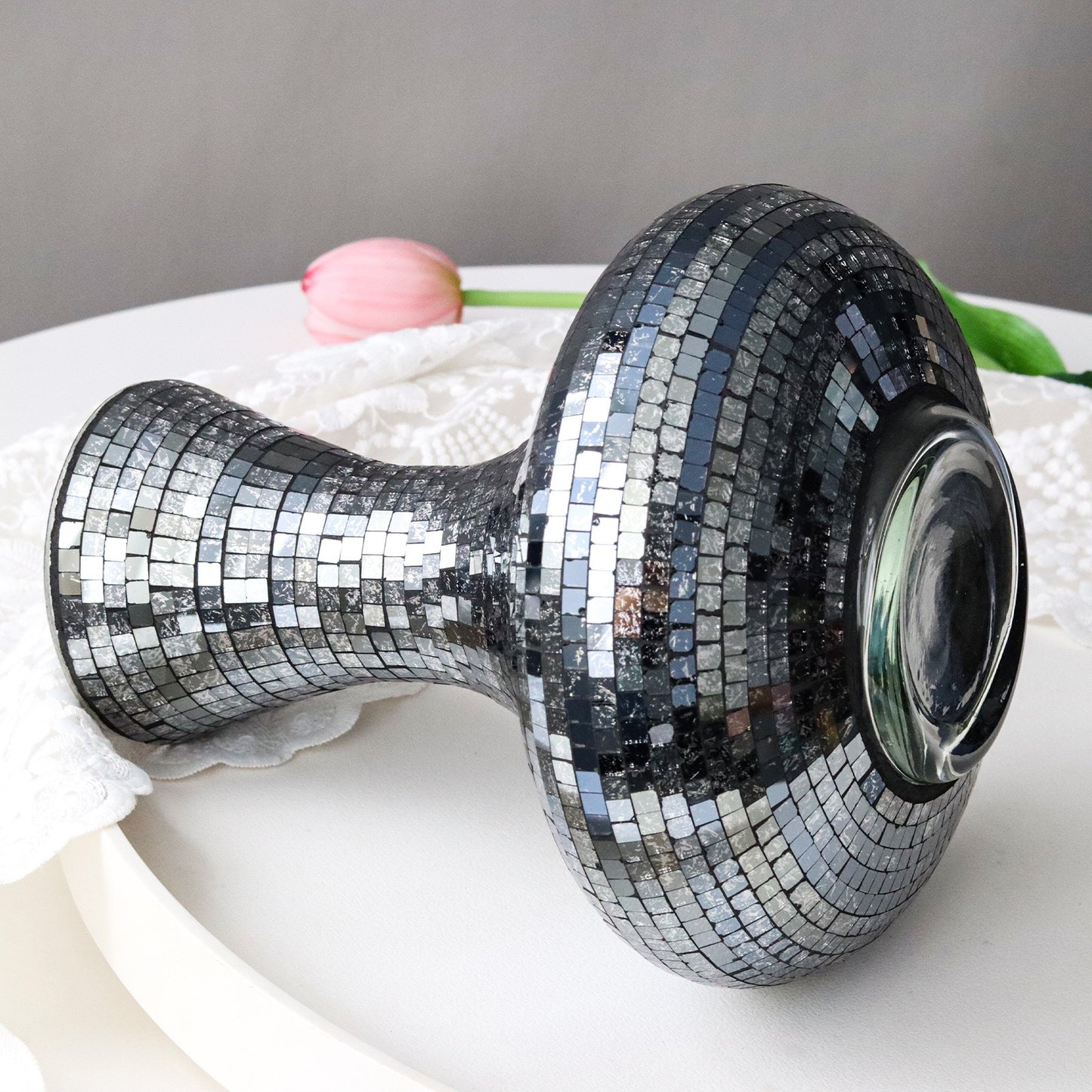 Reflective Mosaic Glass Flower Vase – Ideal for Bulk Orders & Retail Displays